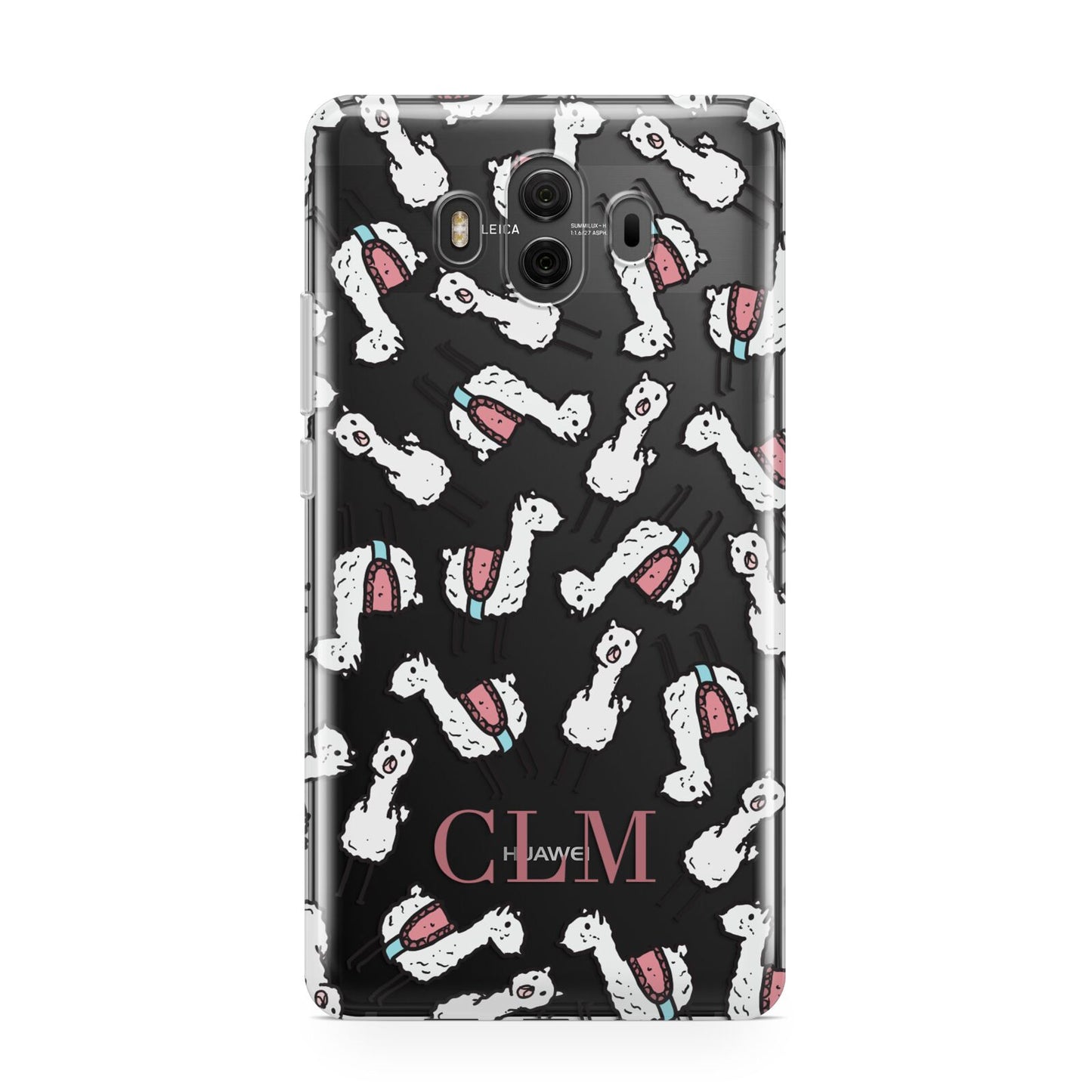 Personalised Llama Initials Monogram Huawei Mate 10 Protective Phone Case