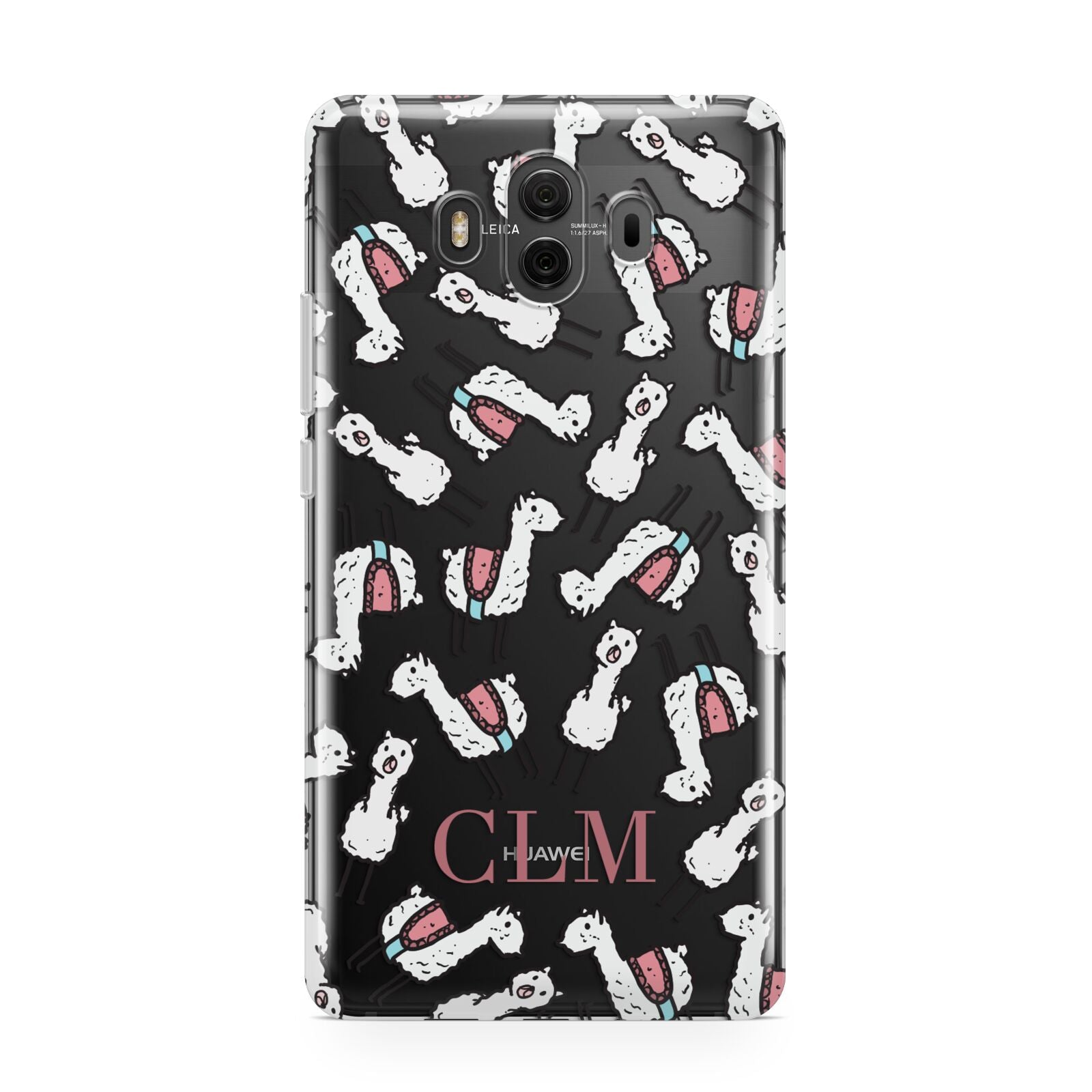 Personalised Llama Initials Monogram Huawei Mate 10 Protective Phone Case