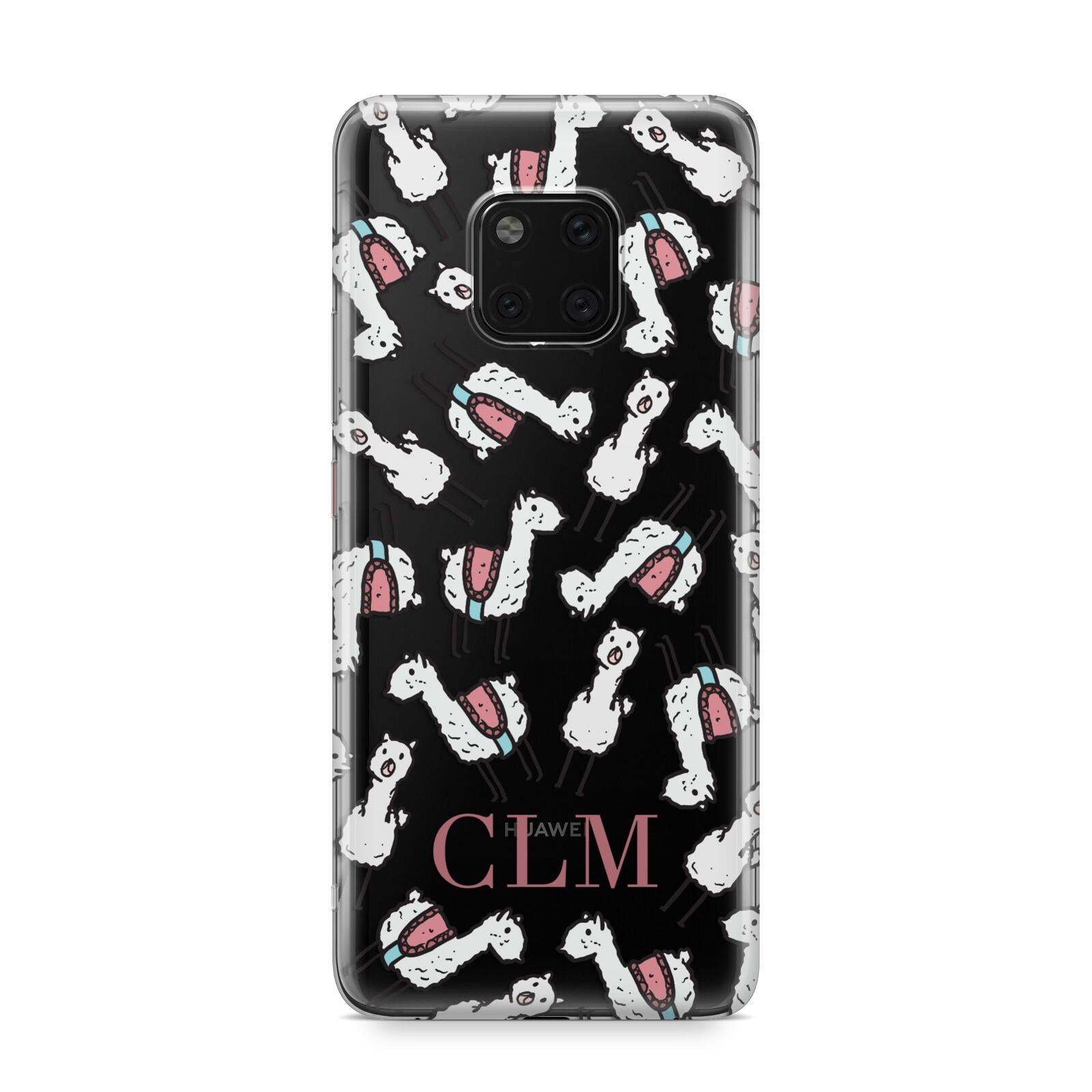 Personalised Llama Initials Monogram Huawei Mate 20 Pro Phone Case