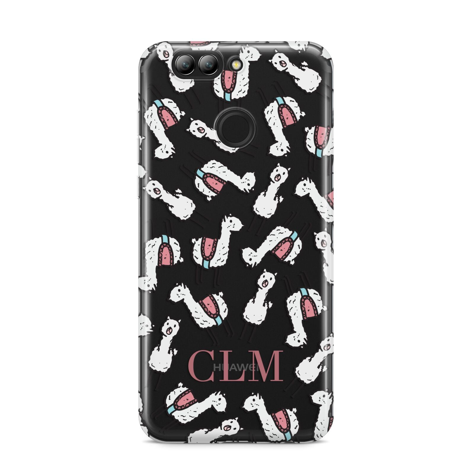 Personalised Llama Initials Monogram Huawei Nova 2s Phone Case