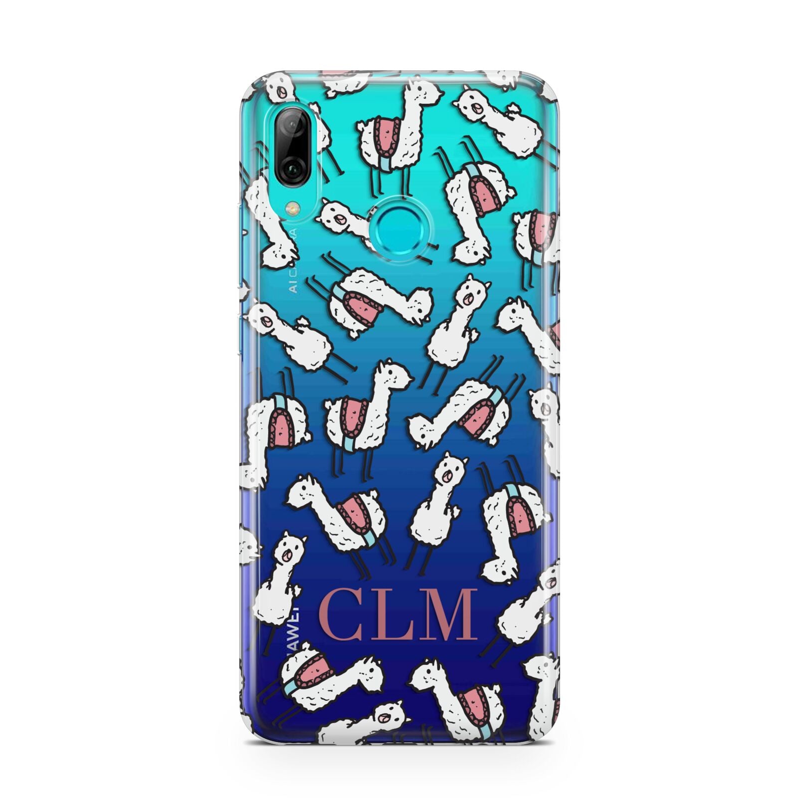 Personalised Llama Initials Monogram Huawei P Smart 2019 Case