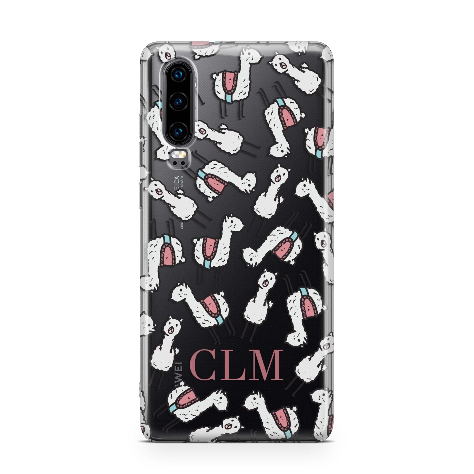 Personalised Llama Initials Monogram Huawei P30 Phone Case