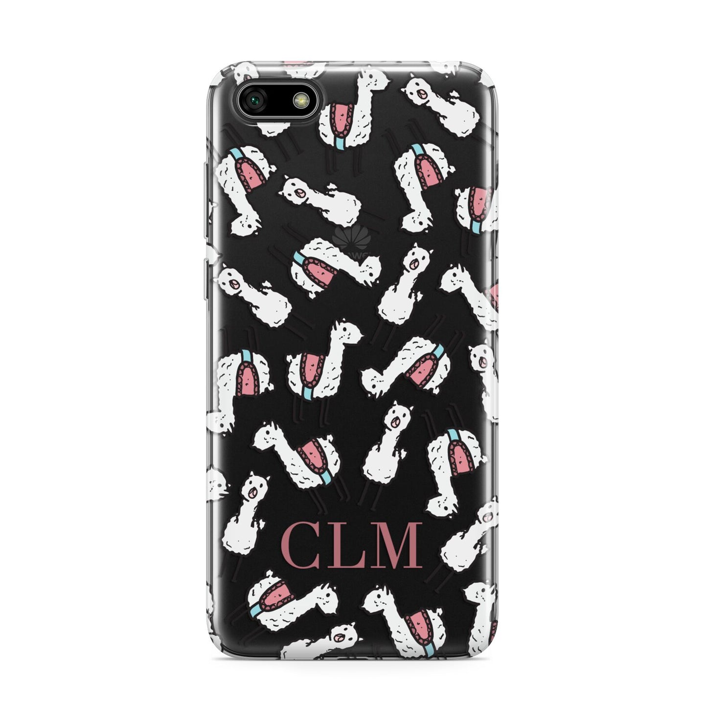 Personalised Llama Initials Monogram Huawei Y5 Prime 2018 Phone Case