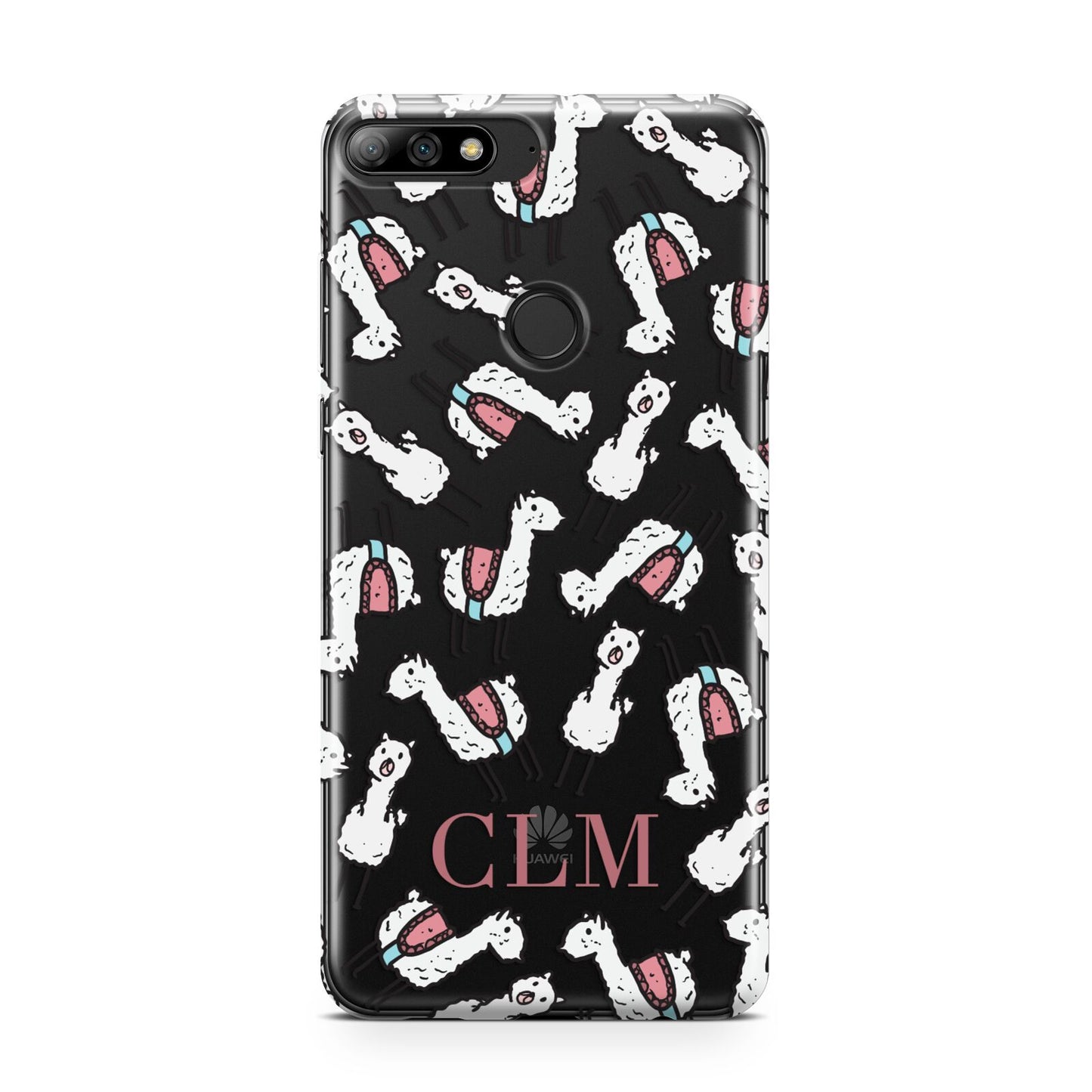 Personalised Llama Initials Monogram Huawei Y7 2018