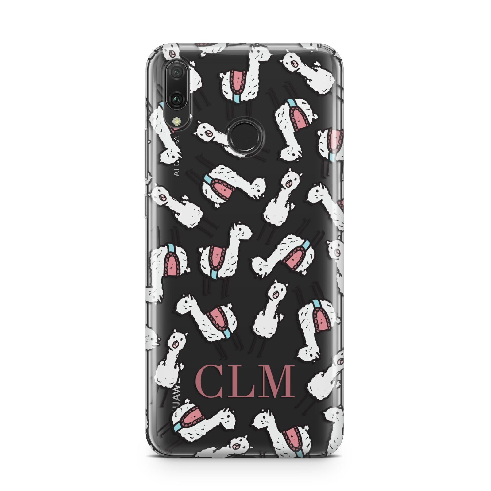 Personalised Llama Initials Monogram Huawei Y9 2019