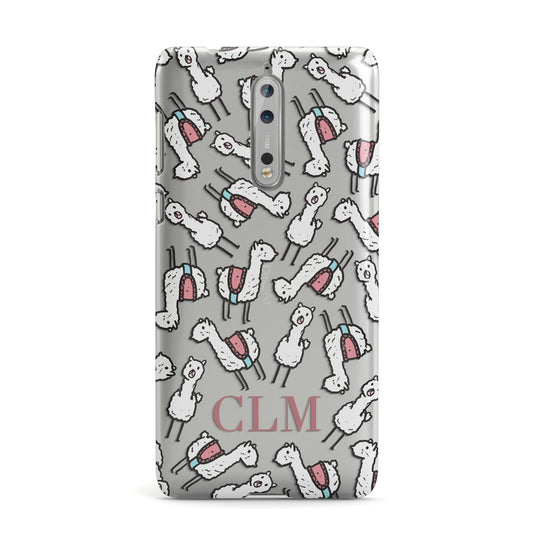 Personalised Llama Initials Monogram Nokia Case