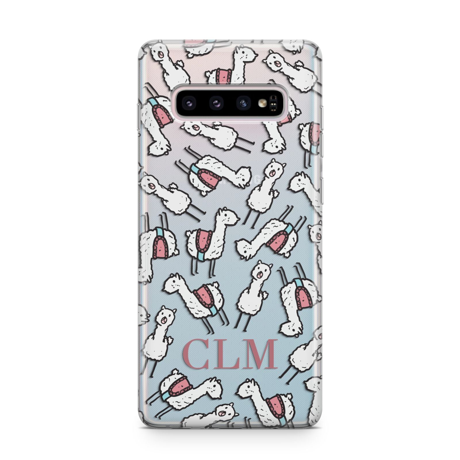 Personalised Llama Initials Monogram Samsung Galaxy S10 Plus Case