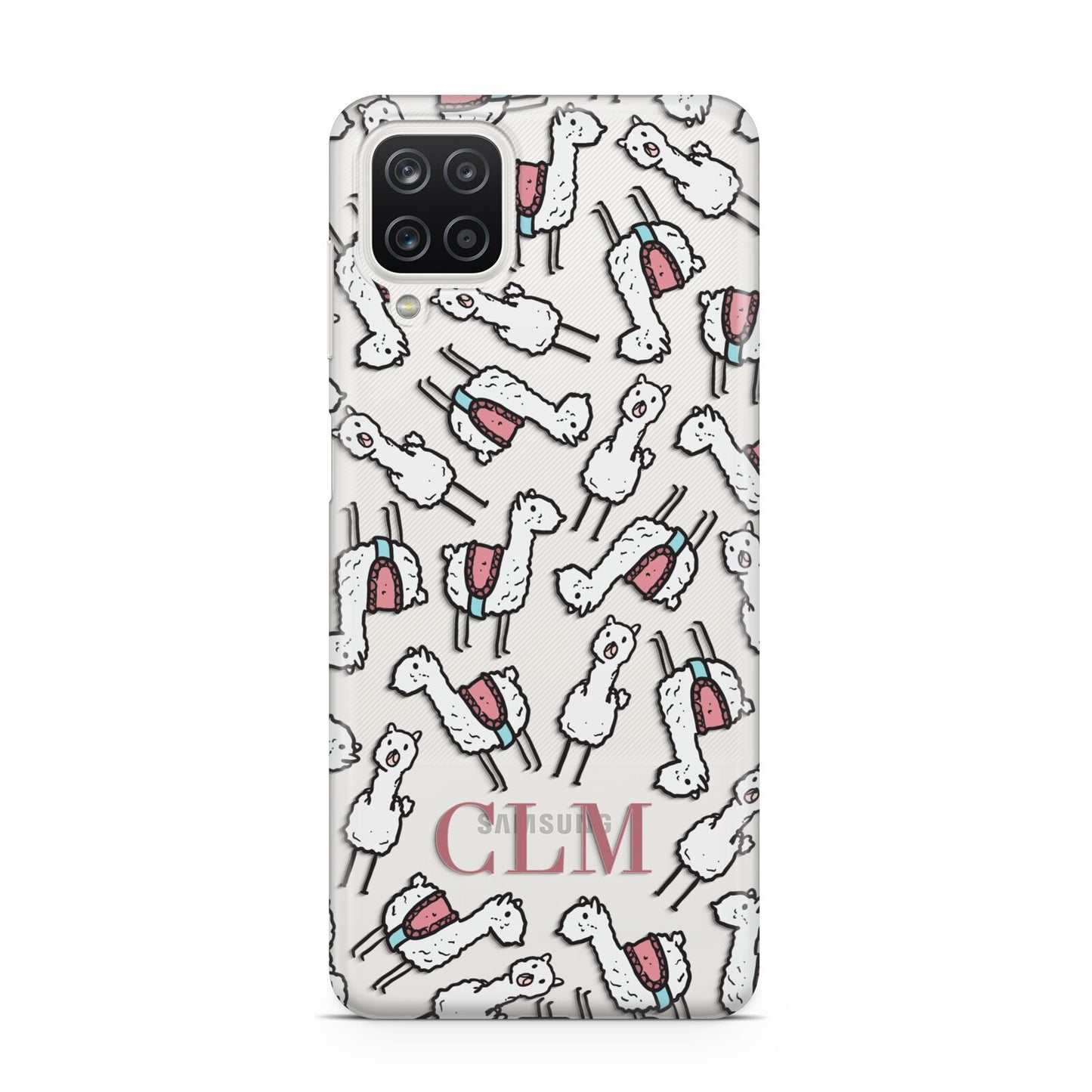 Personalised Llama Initials Monogram Samsung M12 Case