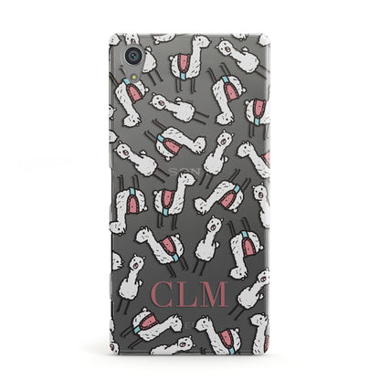 Personalised Llama Initials Monogram Sony Xperia Case