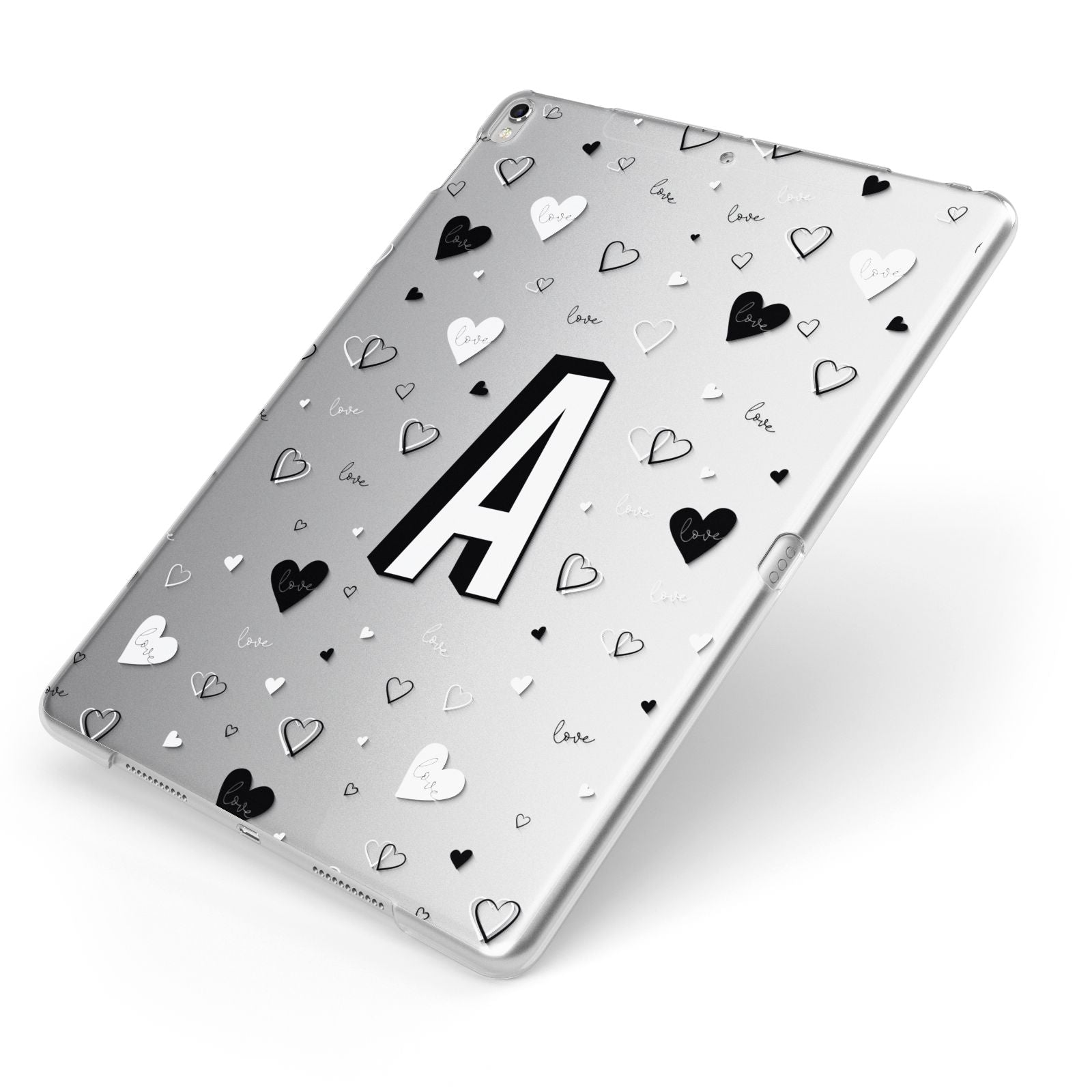 Personalised Love Alphabet Apple iPad Case on Silver iPad Side View