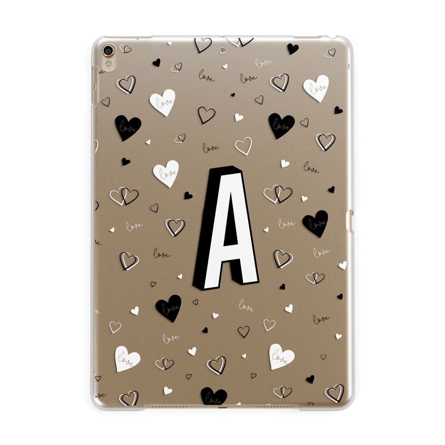 Personalised Love Alphabet Apple iPad Gold Case