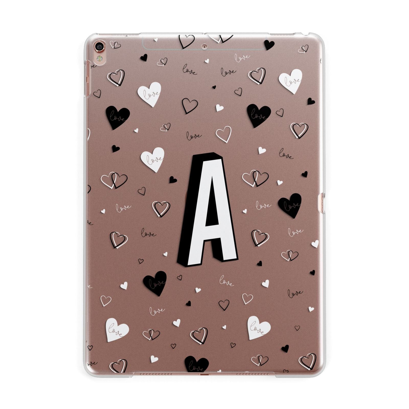 Personalised Love Alphabet Apple iPad Rose Gold Case