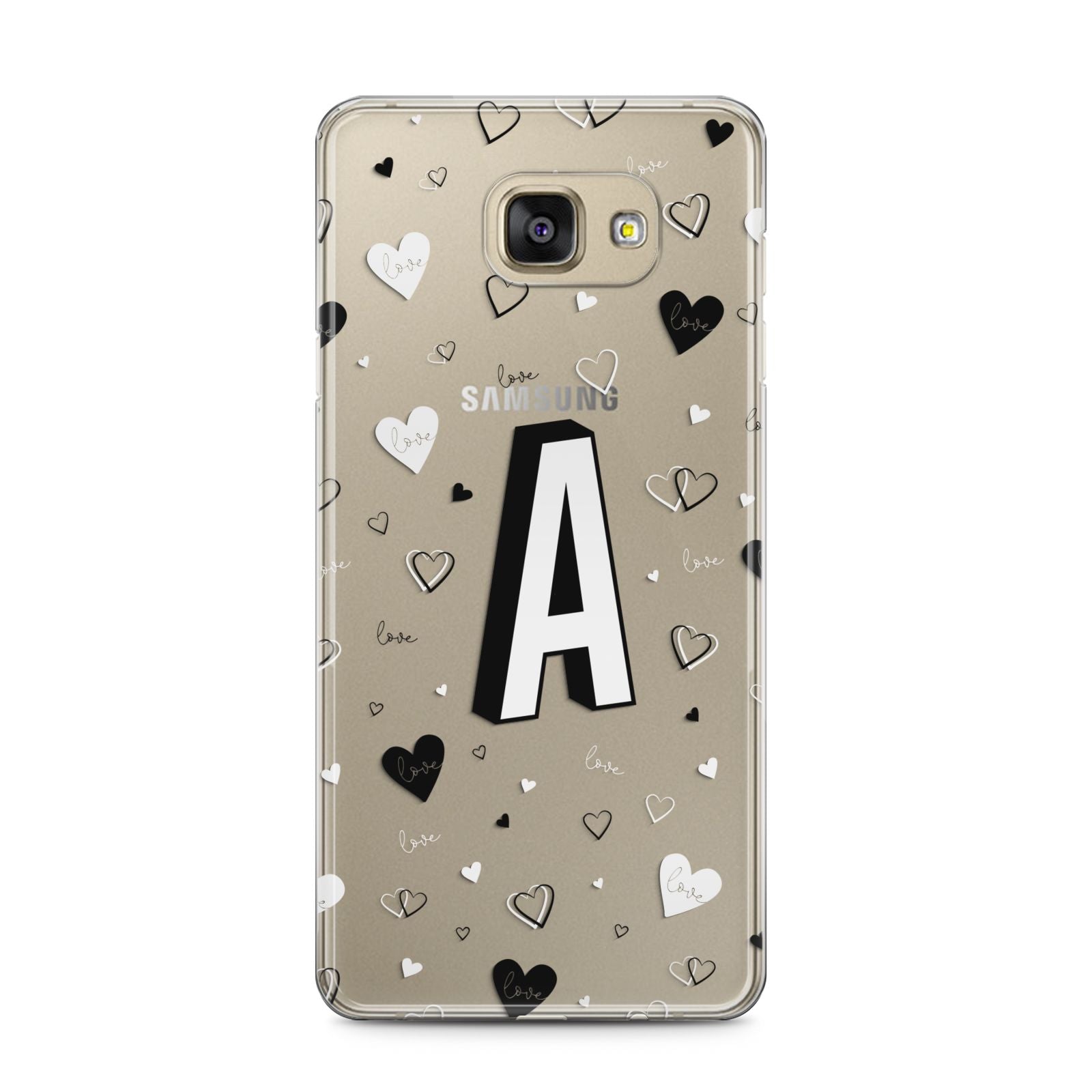 Personalised Love Alphabet Samsung Galaxy A5 2016 Case on gold phone