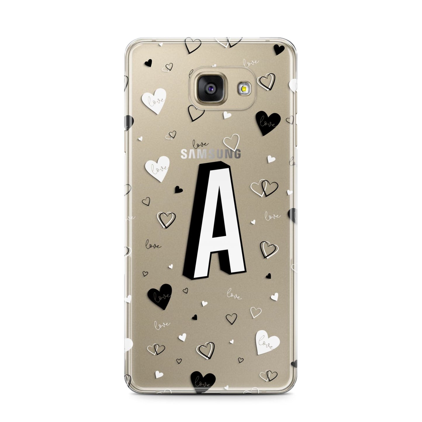 Personalised Love Alphabet Samsung Galaxy A7 2016 Case on gold phone