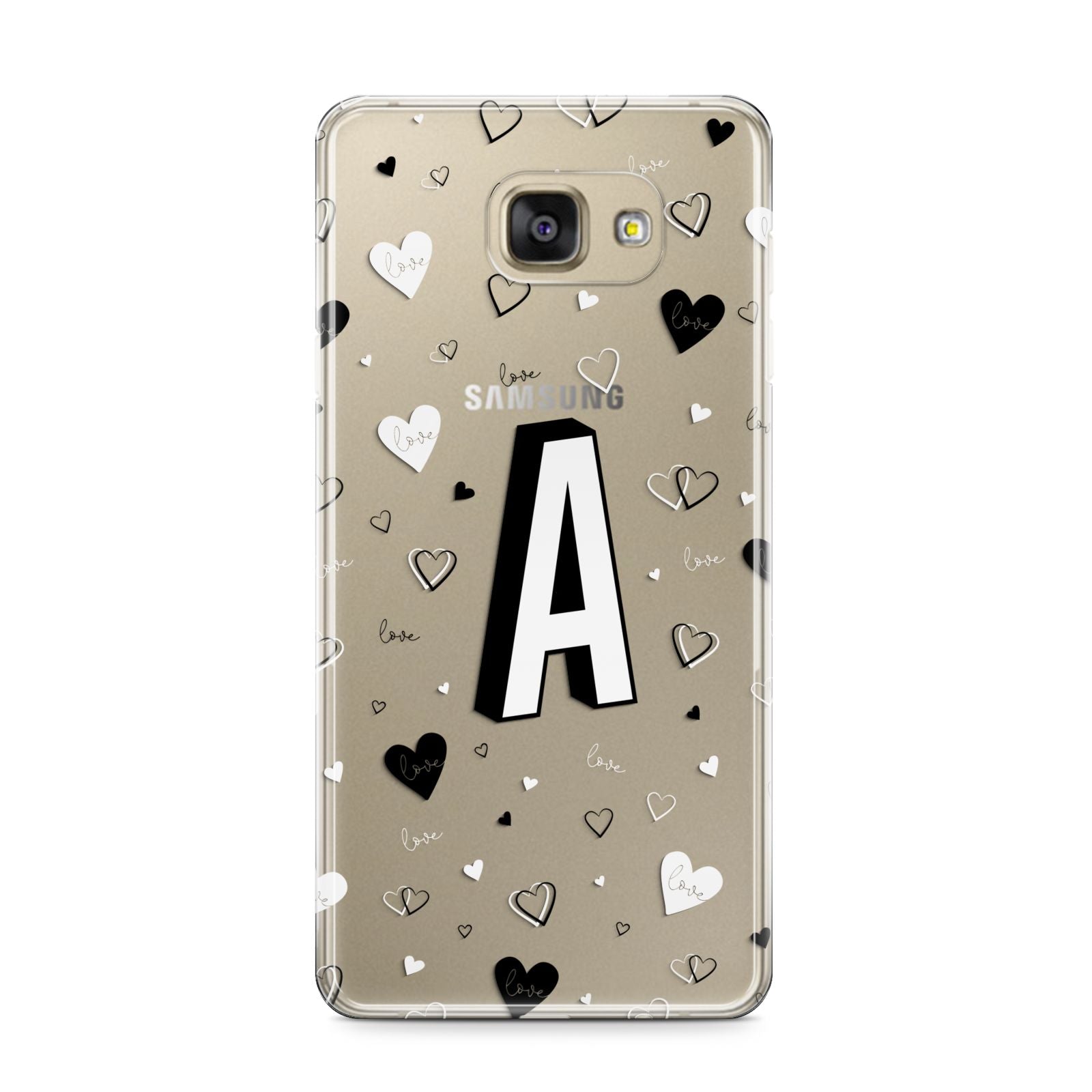 Personalised Love Alphabet Samsung Galaxy A9 2016 Case on gold phone