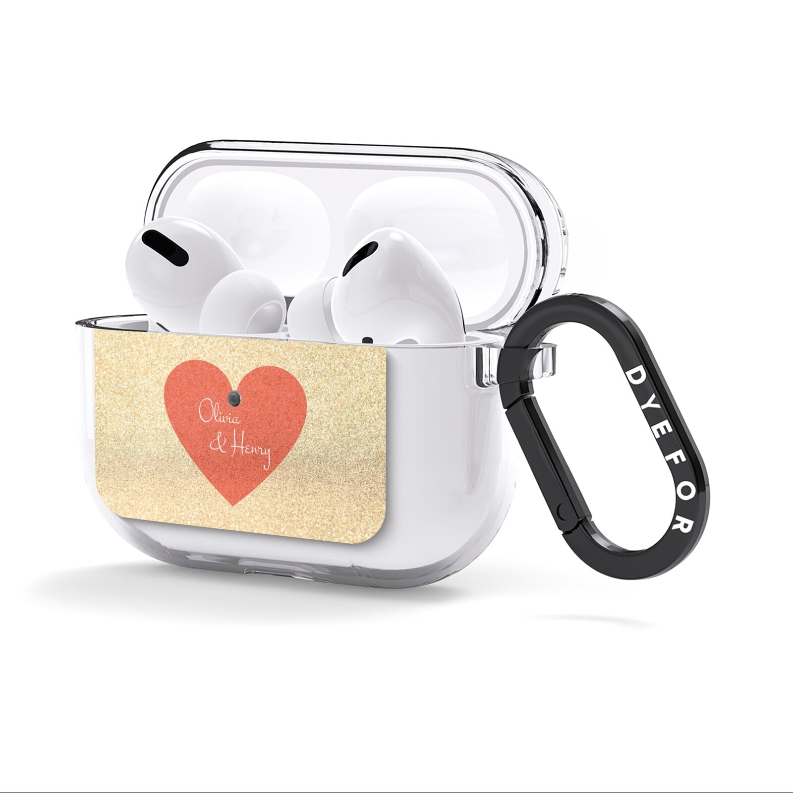 Personalised Love Heart AirPods Clear Case 3rd Gen Side Image