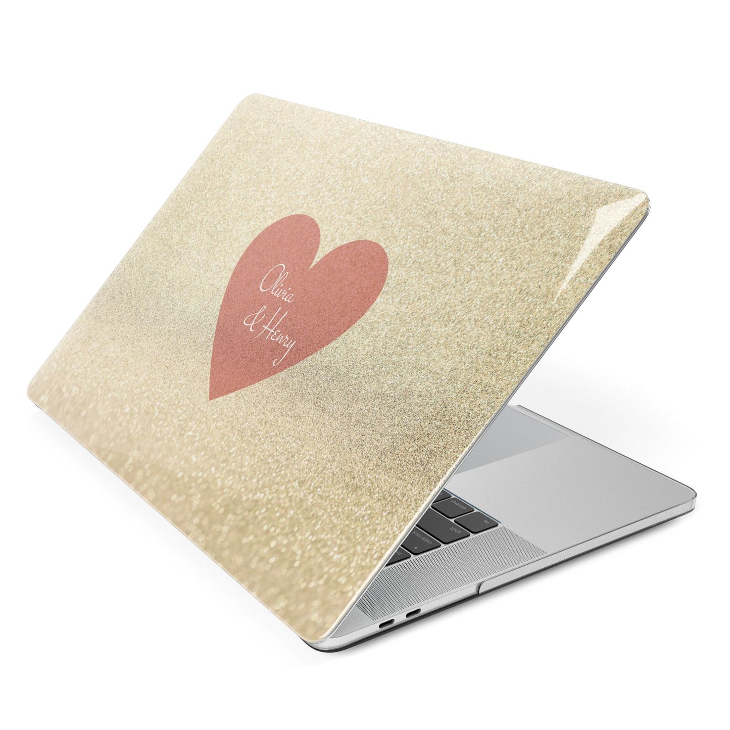 Personalised Love Heart Apple MacBook Case Side View