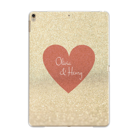 Personalised Love Heart Apple iPad Gold Case