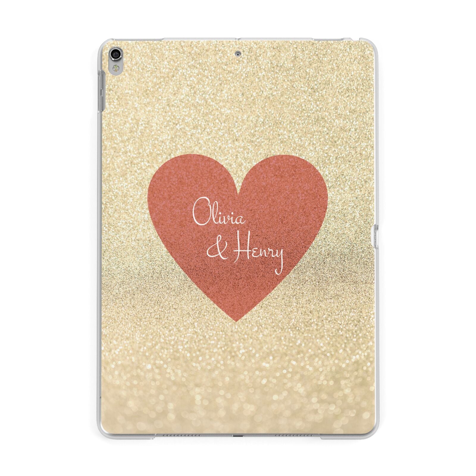 Personalised Love Heart Apple iPad Silver Case