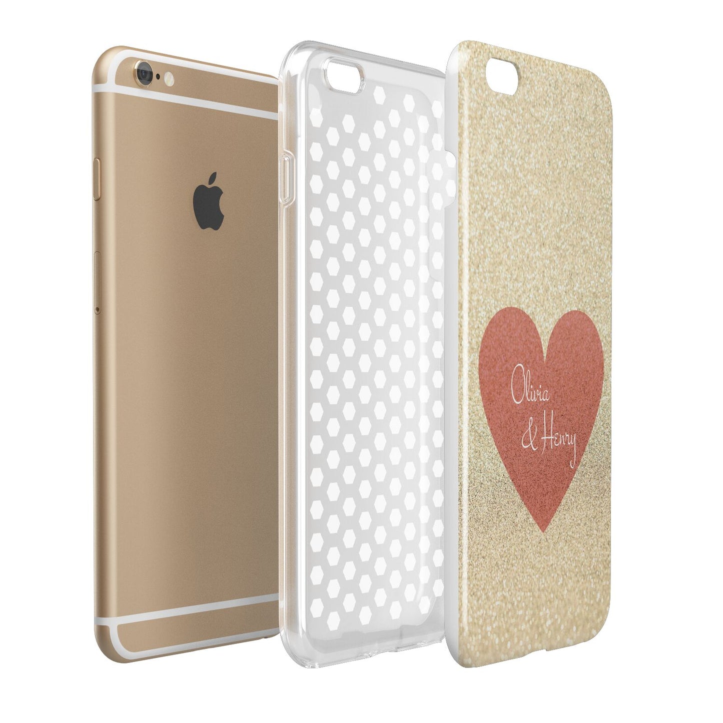 Personalised Love Heart Apple iPhone 6 Plus 3D Tough Case Expand Detail Image