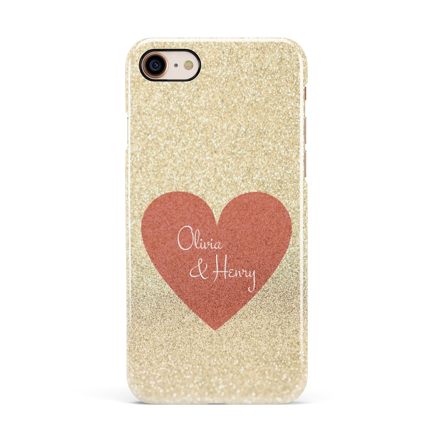 Personalised Love Heart Apple iPhone 7 8 3D Snap Case