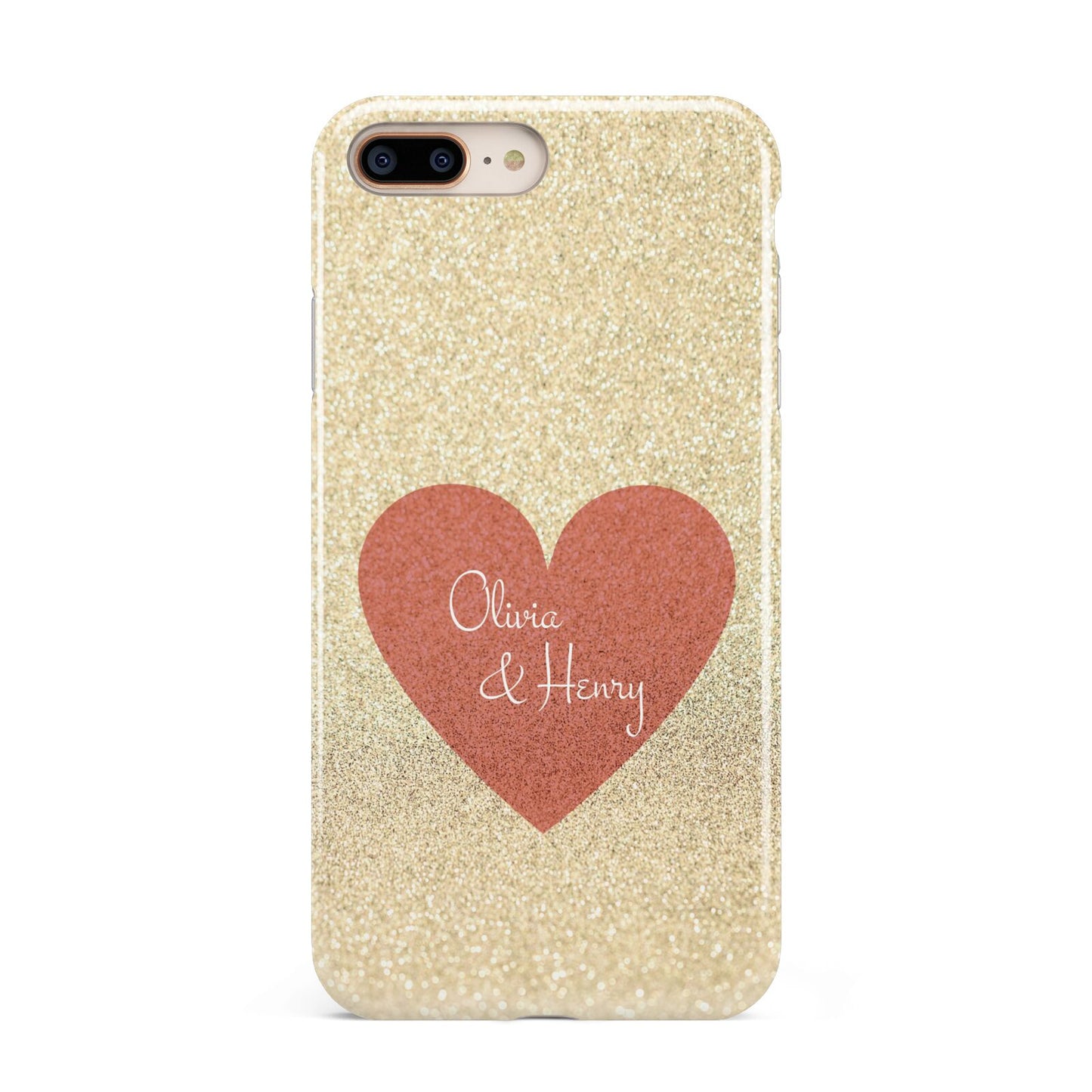 Personalised Love Heart Apple iPhone 7 8 Plus 3D Tough Case