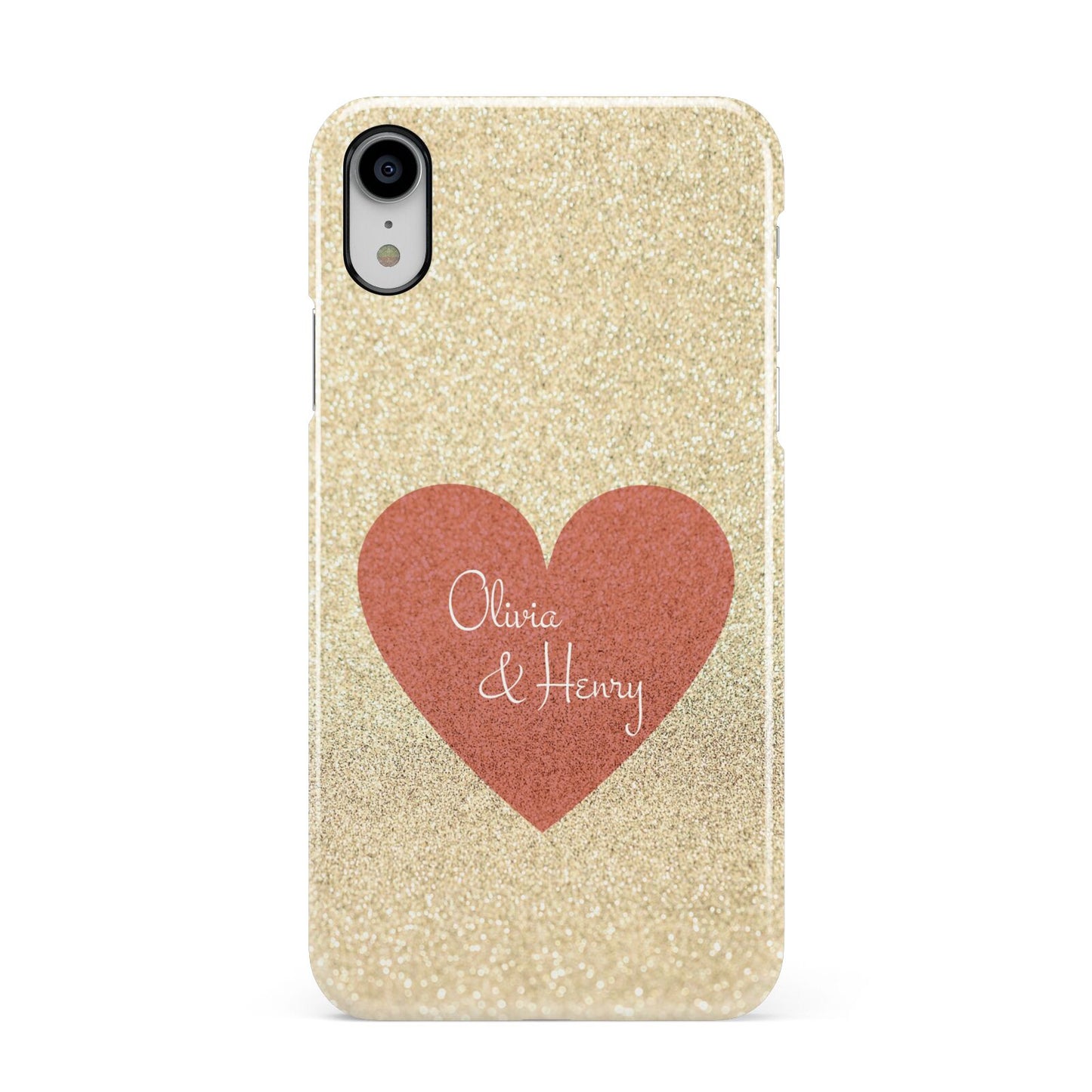 Personalised Love Heart Apple iPhone XR White 3D Snap Case