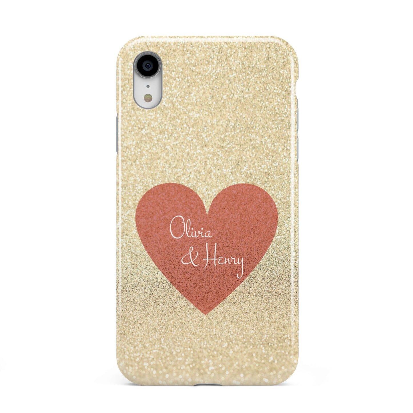 Personalised Love Heart Apple iPhone XR White 3D Tough Case