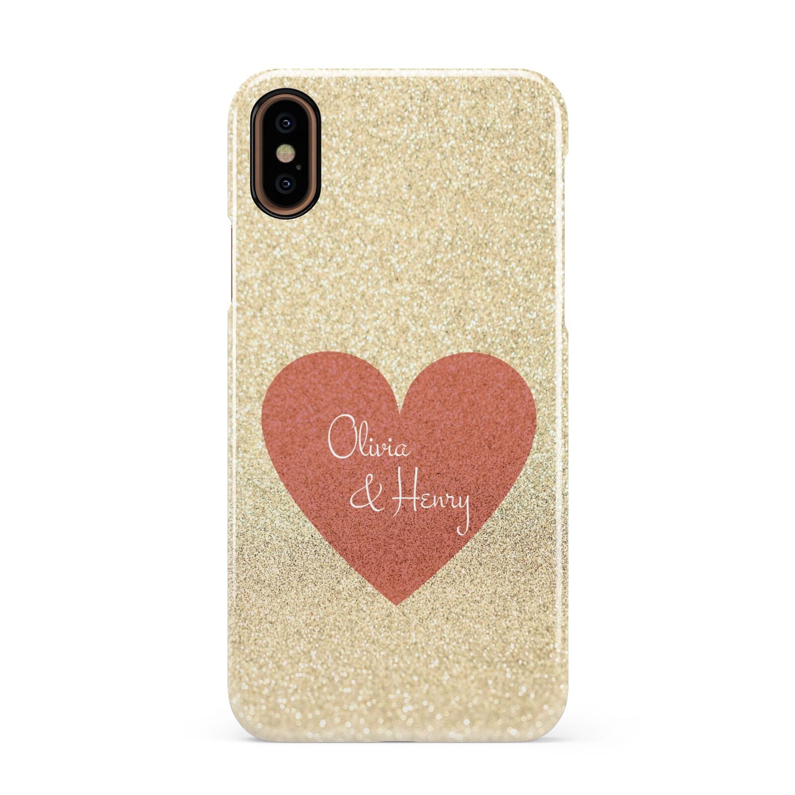 Personalised Love Heart Apple iPhone XS 3D Snap Case