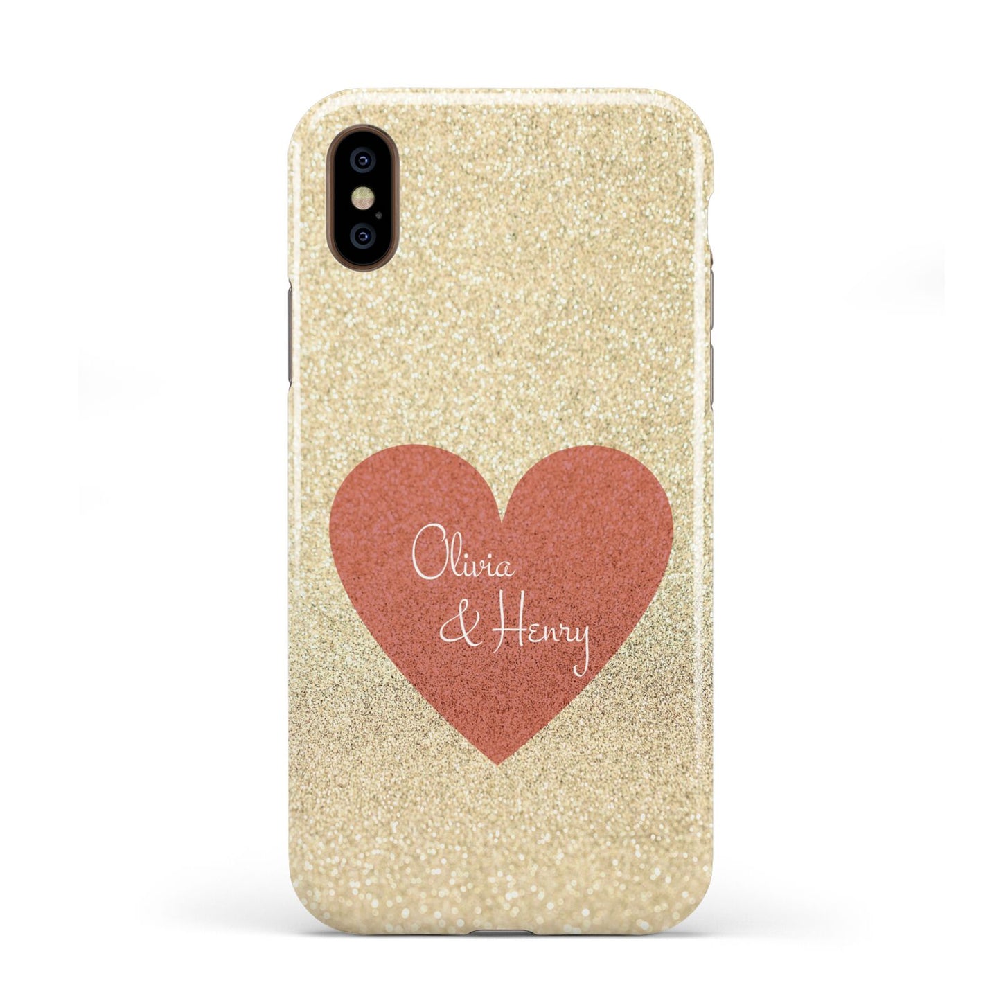 Personalised Love Heart Apple iPhone XS 3D Tough