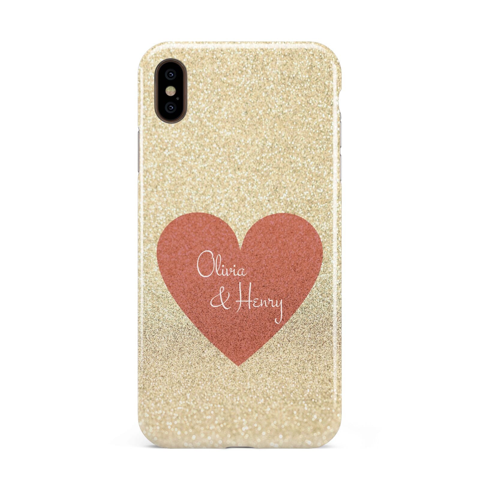 Personalised Love Heart Apple iPhone Xs Max 3D Tough Case