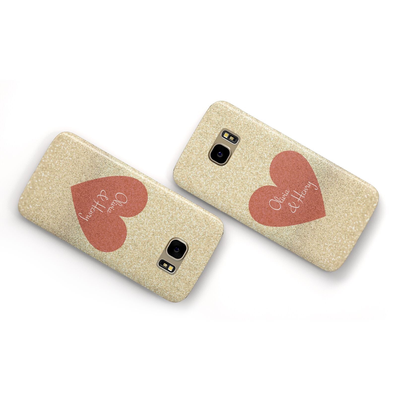 Personalised Love Heart Samsung Galaxy Case Flat Overview