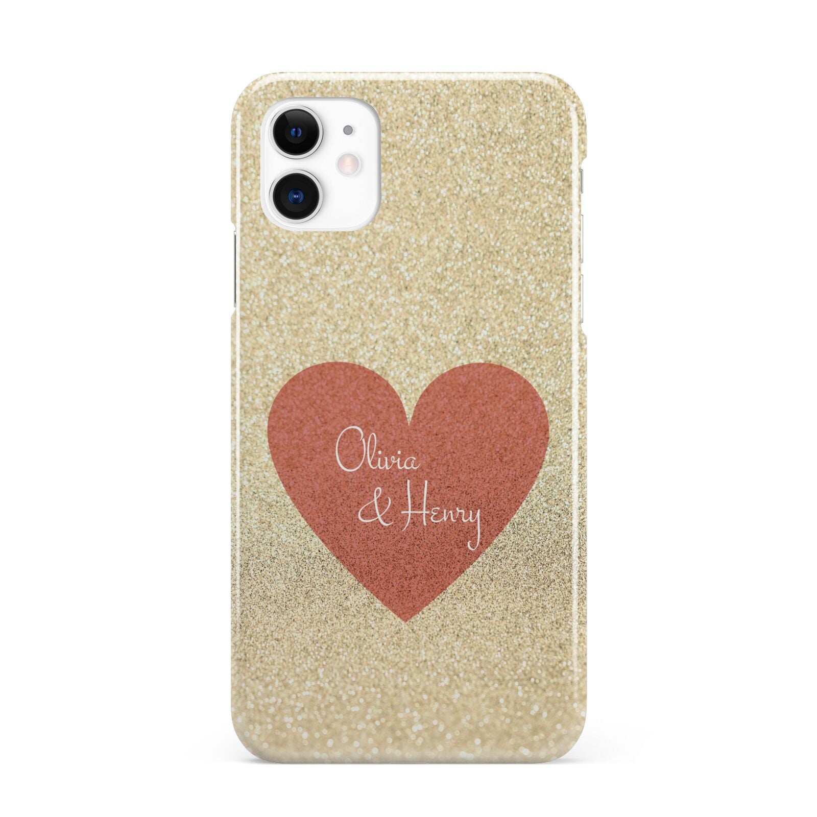 Personalised Love Heart iPhone 11 3D Snap Case