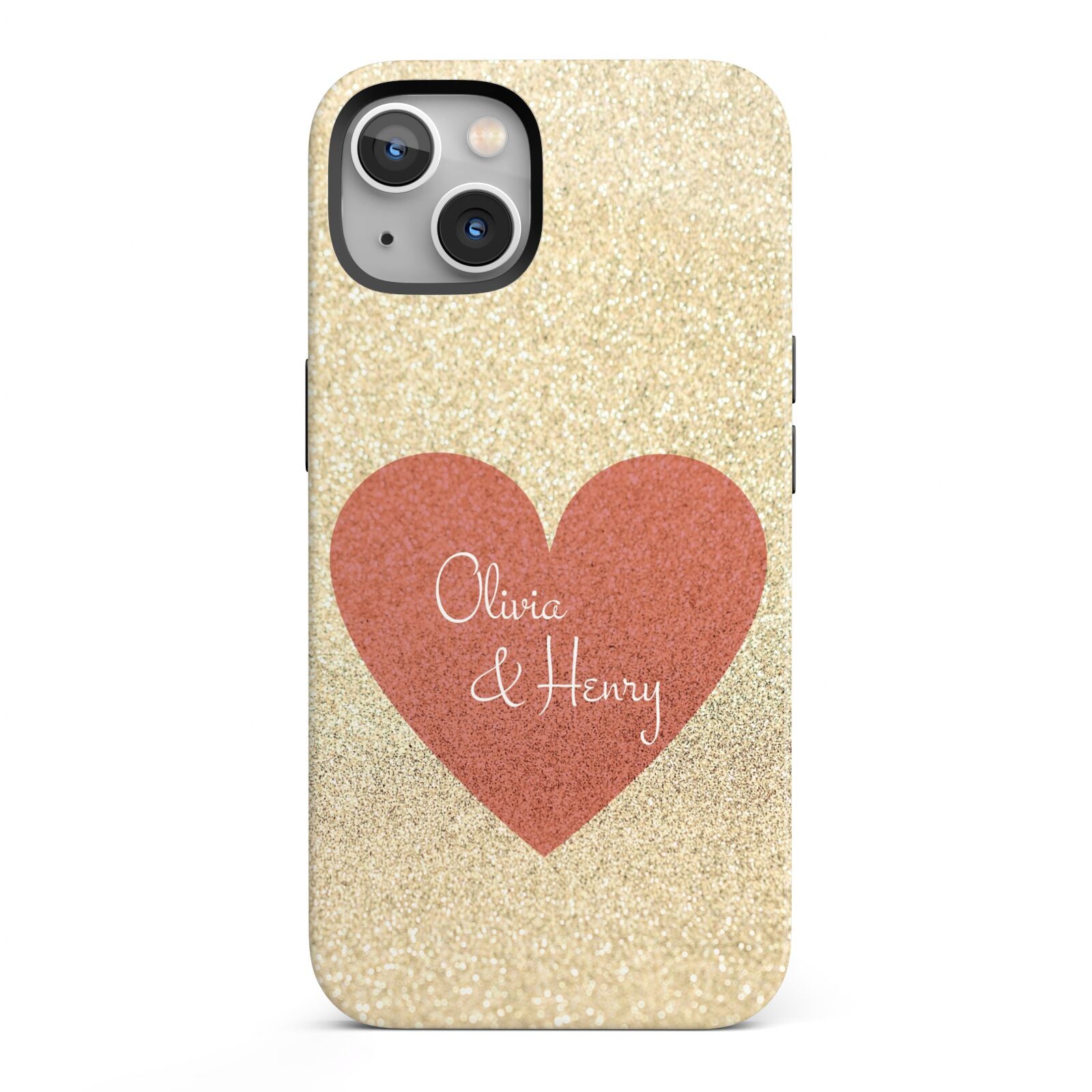 Personalised Love Heart iPhone 13 Full Wrap 3D Tough Case