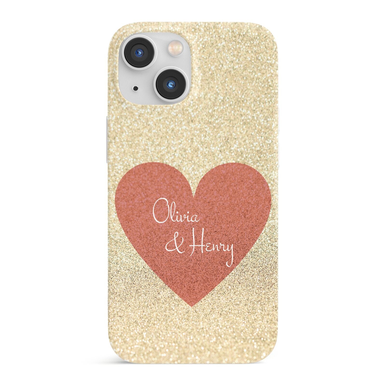 Personalised Love Heart iPhone 13 Mini Full Wrap 3D Snap Case