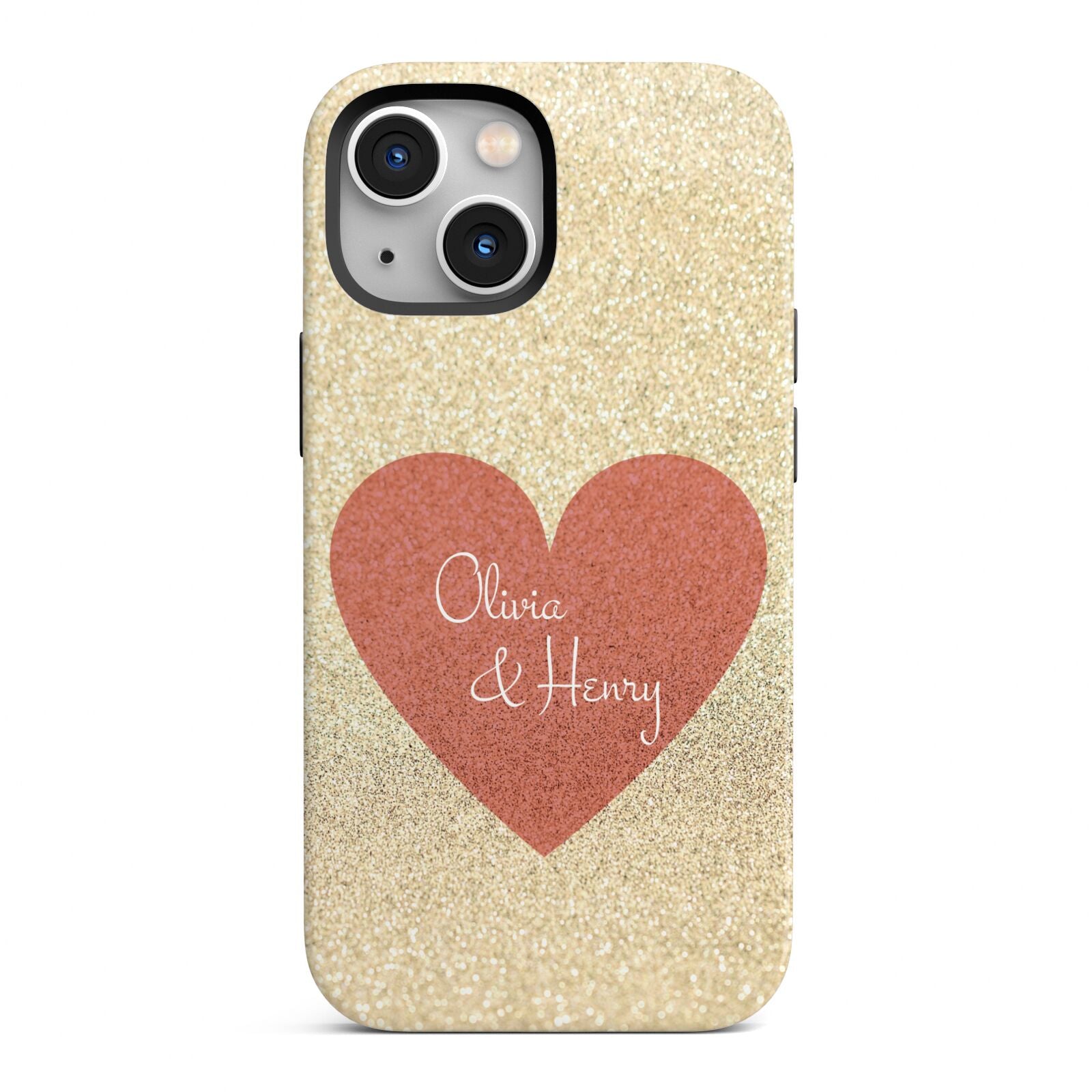 Personalised Love Heart iPhone 13 Mini Full Wrap 3D Tough Case