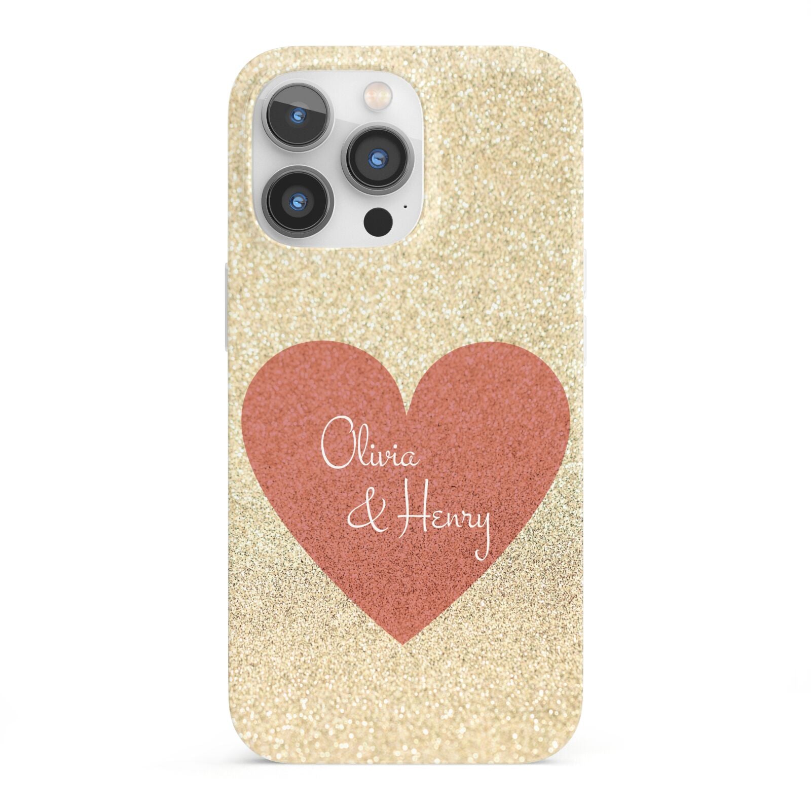 Personalised Love Heart iPhone 13 Pro Full Wrap 3D Snap Case