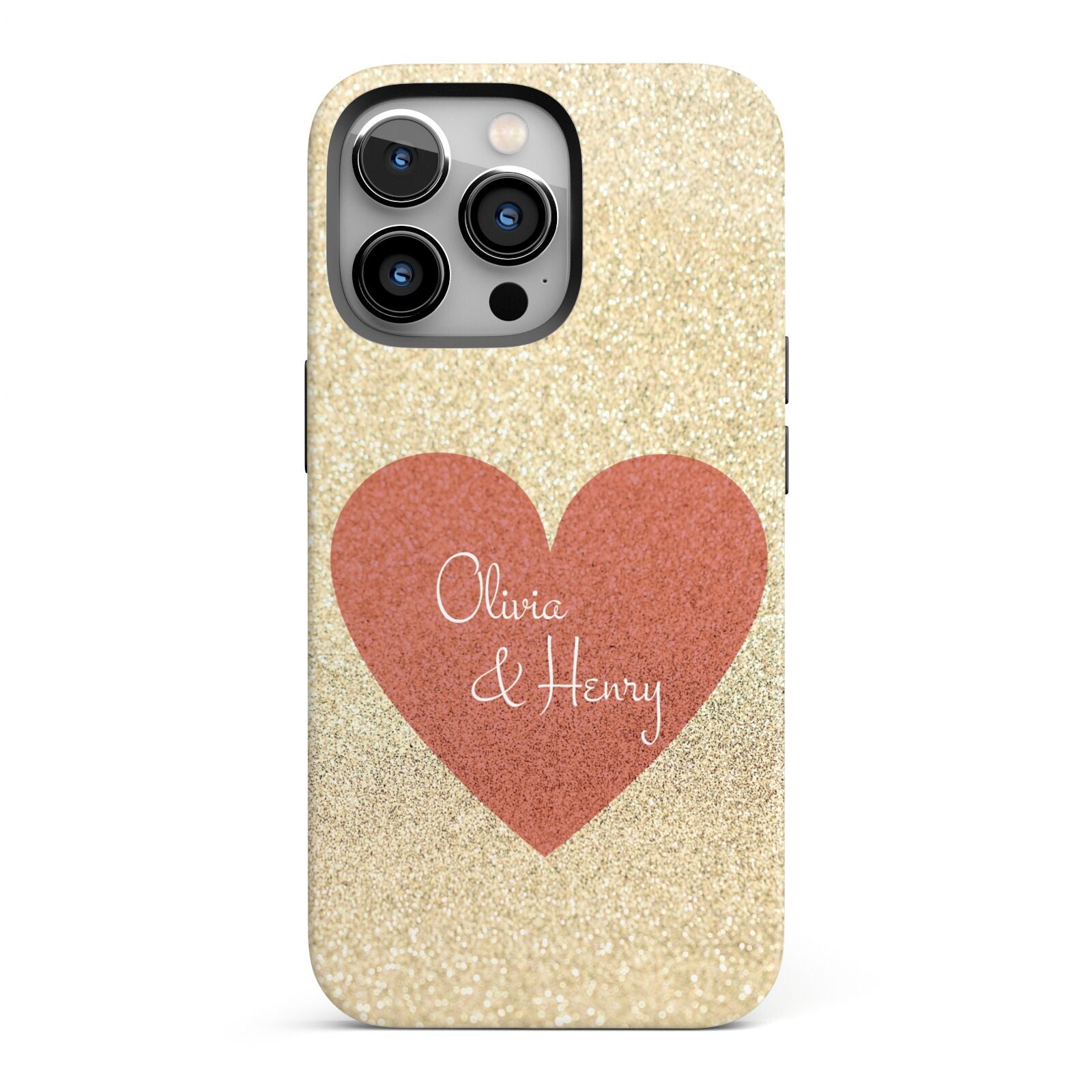 Personalised Love Heart iPhone 13 Pro Full Wrap 3D Tough Case