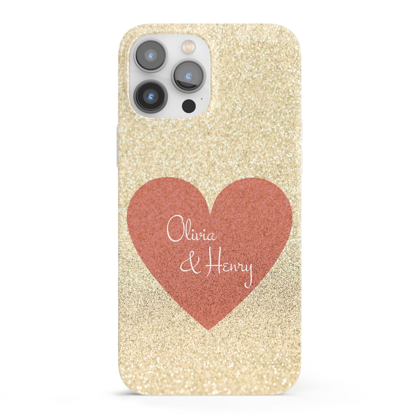 Personalised Love Heart iPhone 13 Pro Max Full Wrap 3D Snap Case