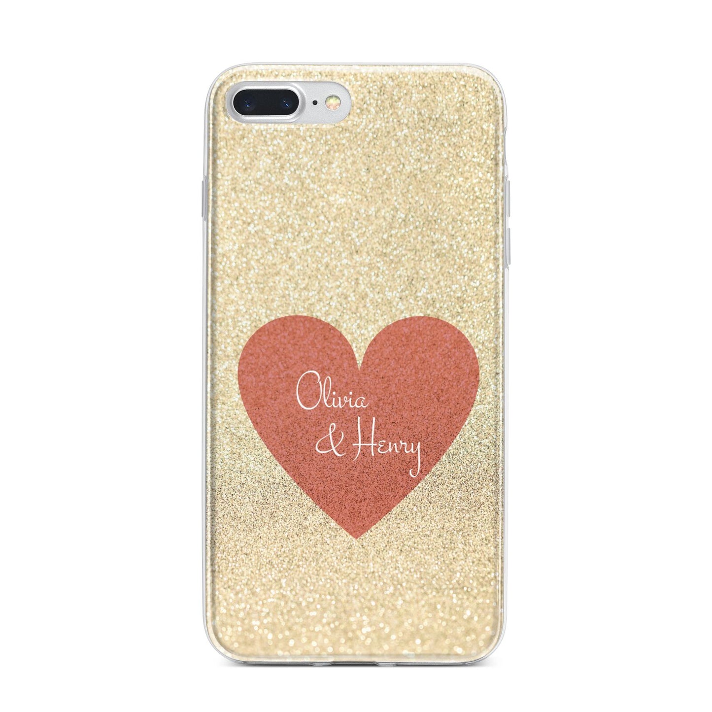 Personalised Love Heart iPhone 7 Plus Bumper Case on Silver iPhone