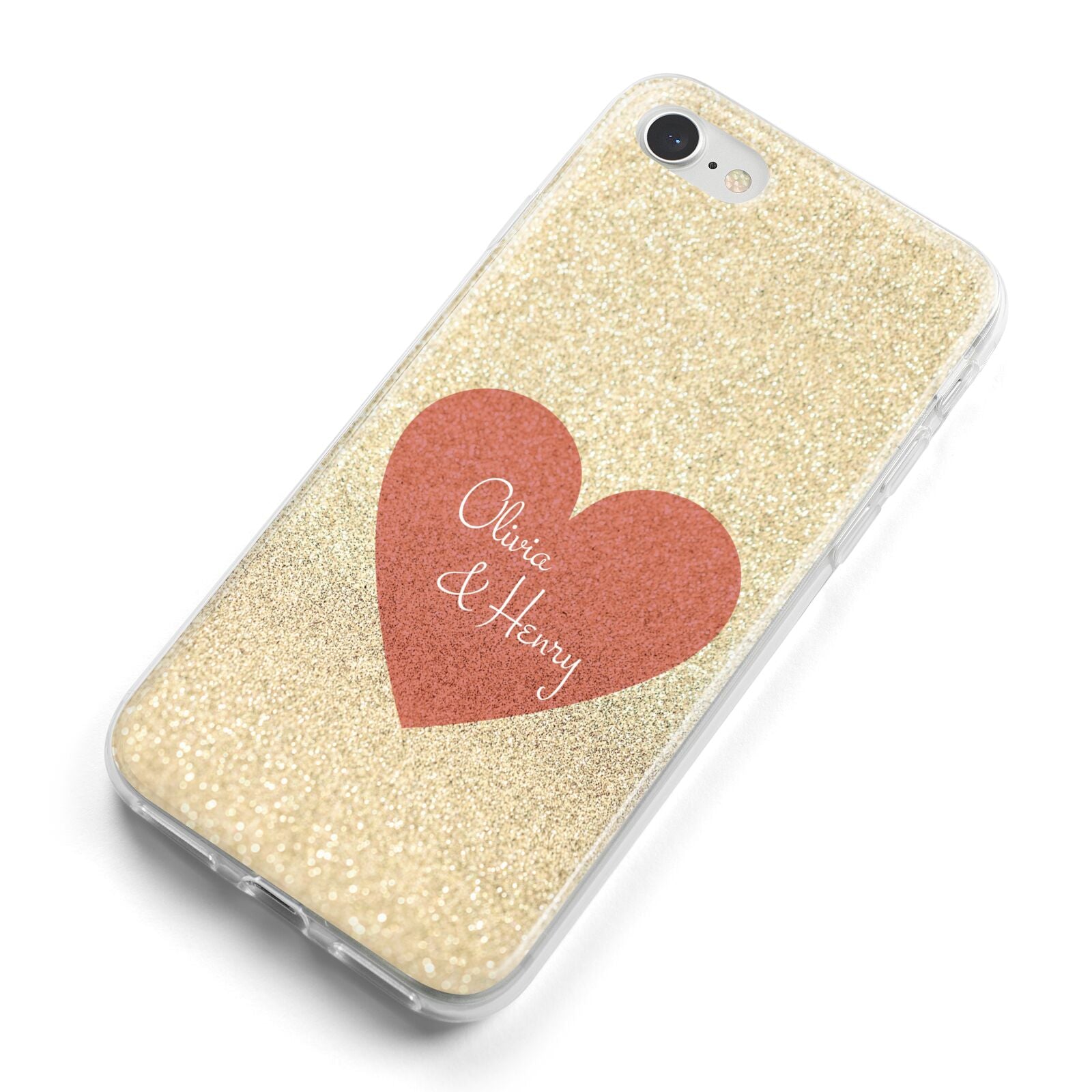 Personalised Love Heart iPhone 8 Bumper Case on Silver iPhone Alternative Image