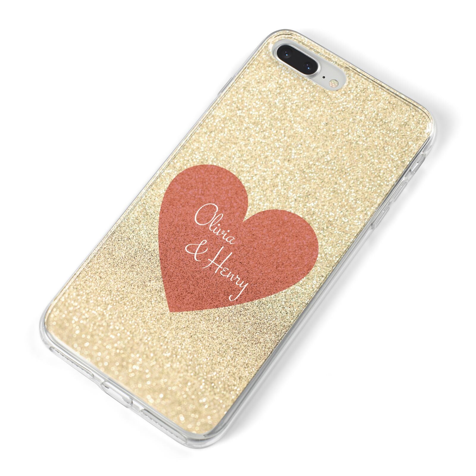 Personalised Love Heart iPhone 8 Plus Bumper Case on Silver iPhone Alternative Image