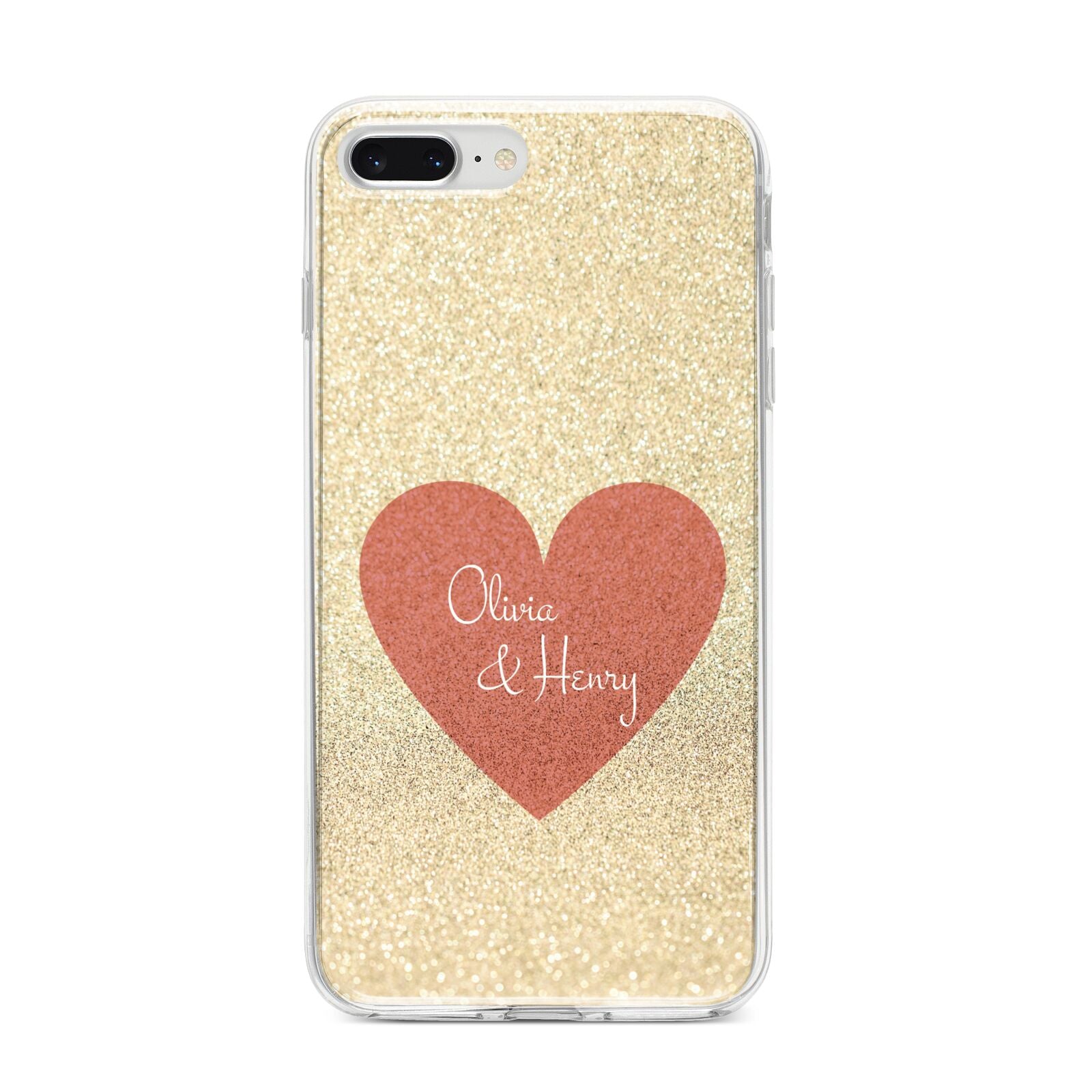 Personalised Love Heart iPhone 8 Plus Bumper Case on Silver iPhone