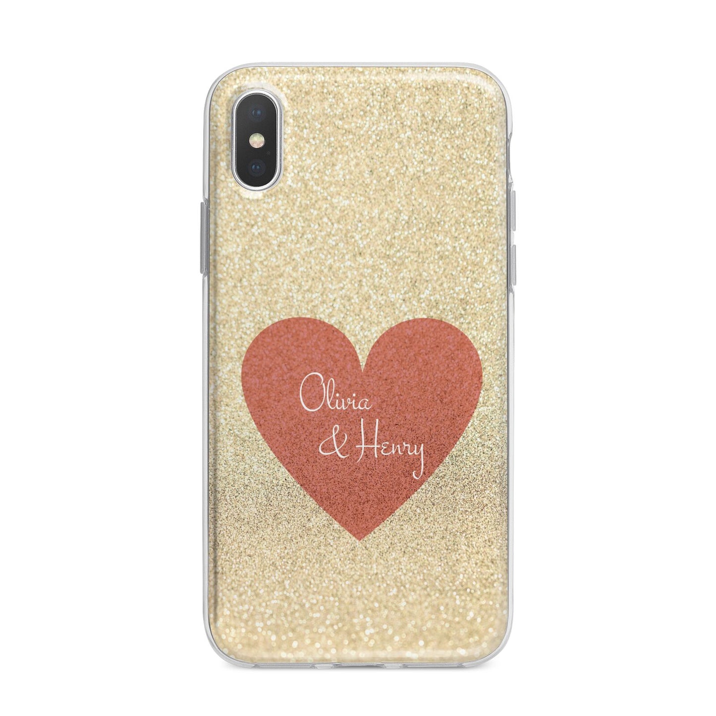 Personalised Love Heart iPhone X Bumper Case on Silver iPhone Alternative Image 1