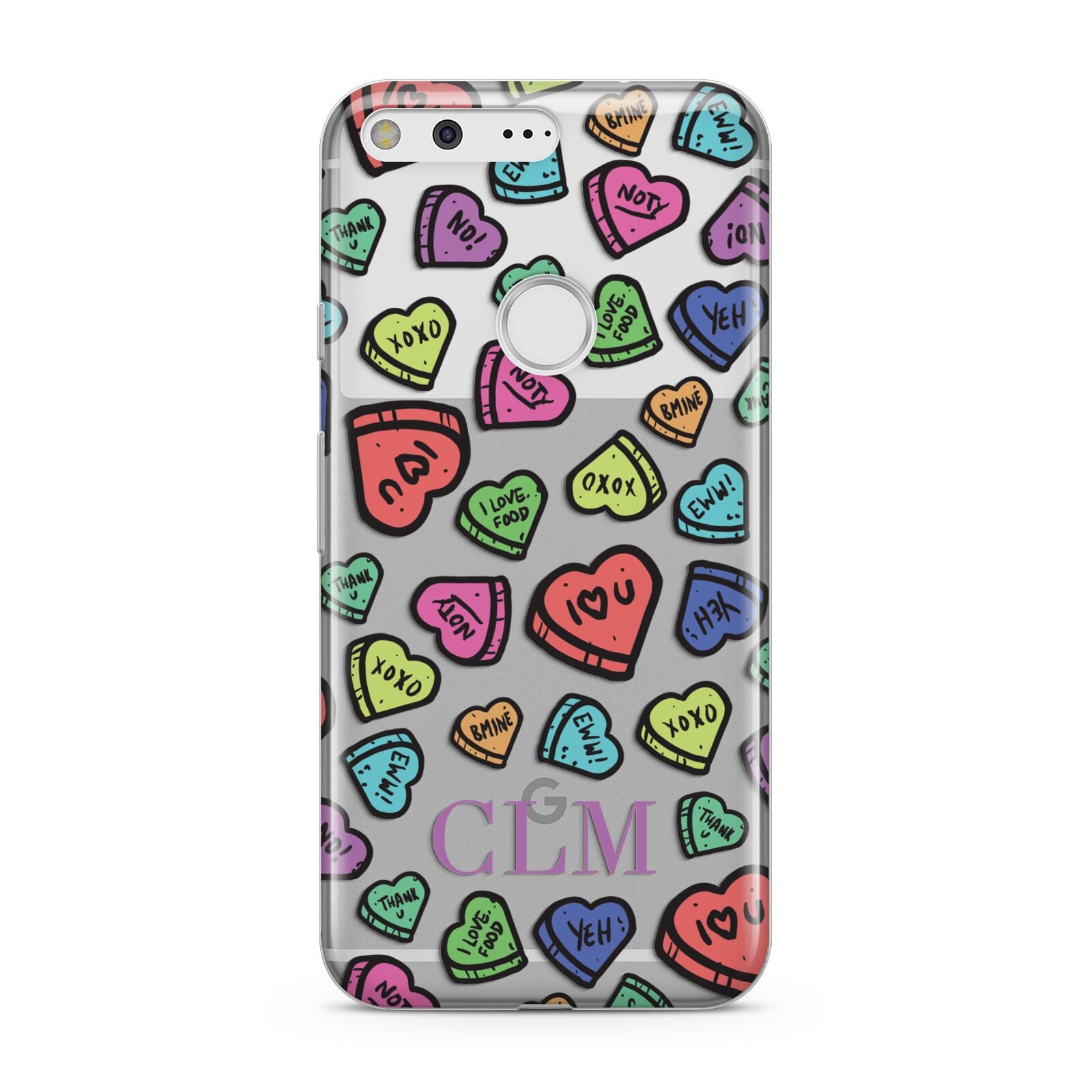 Personalised Love Hearts Initials Google Pixel Case