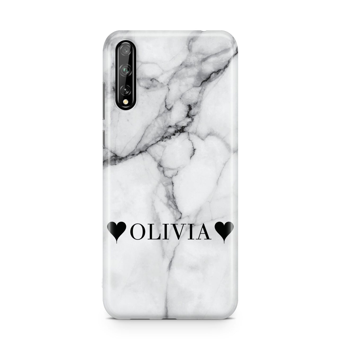 Personalised Love Hearts Marble Name Huawei Enjoy 10s Phone Case