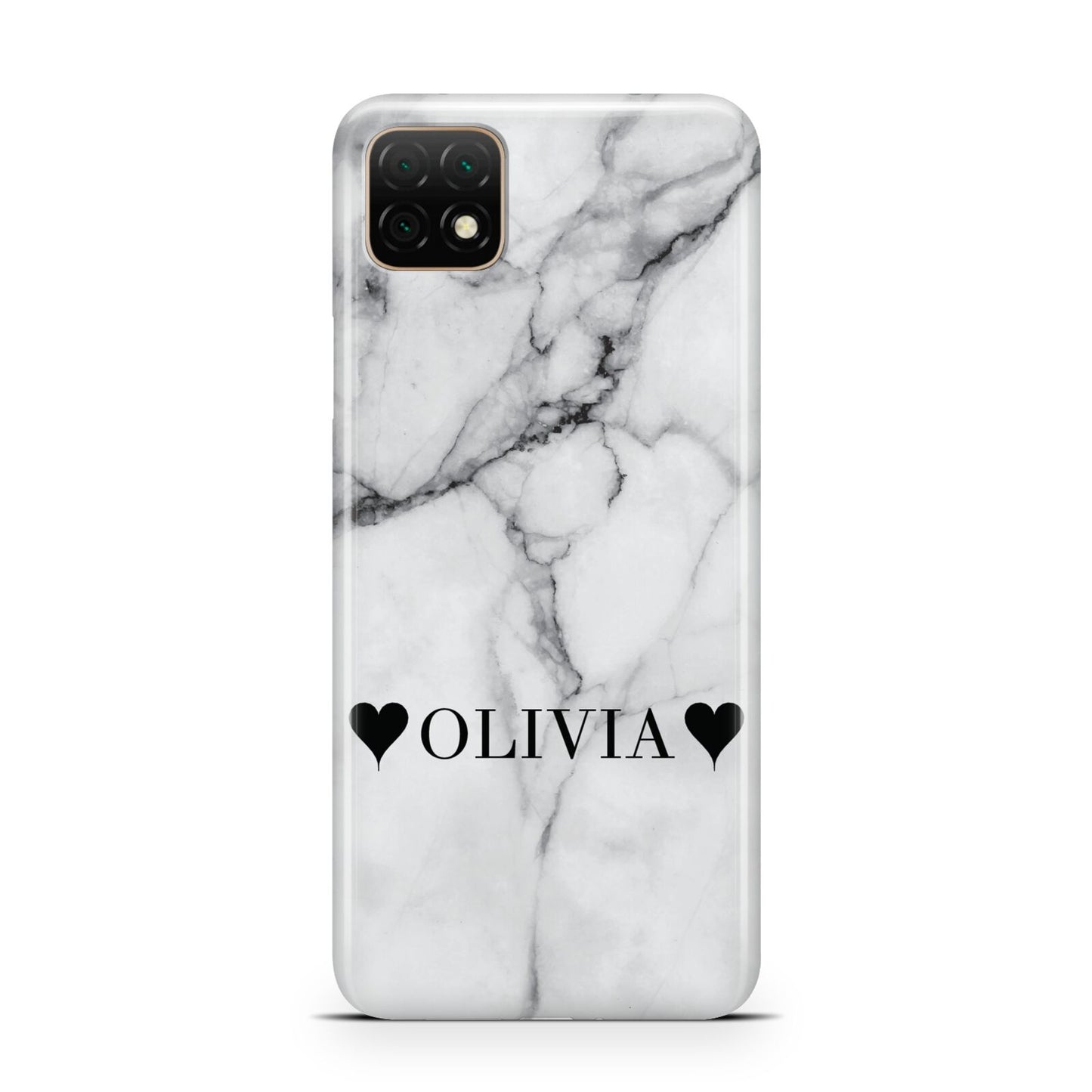 Personalised Love Hearts Marble Name Huawei Enjoy 20 Phone Case