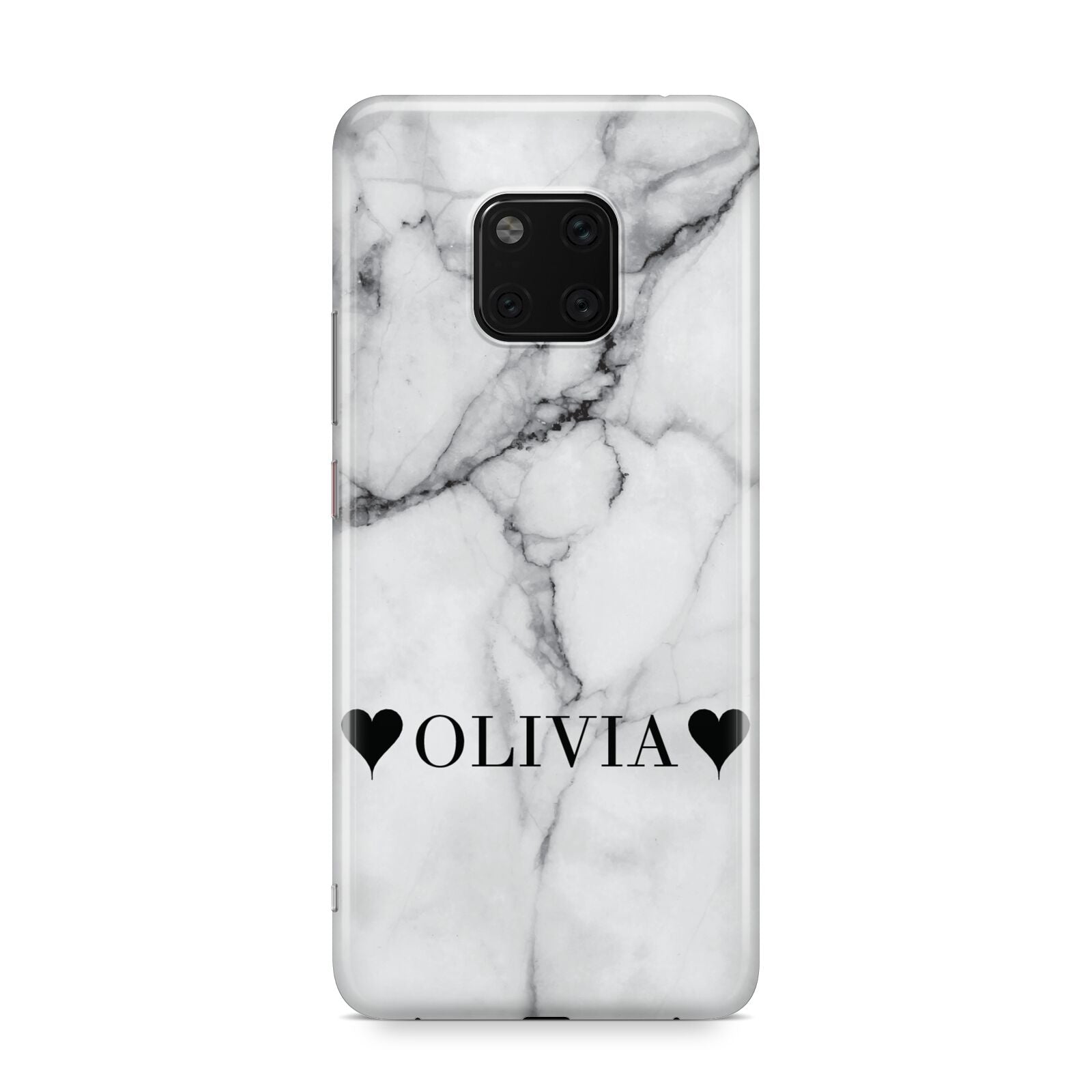 Personalised Love Hearts Marble Name Huawei Mate 20 Pro Phone Case