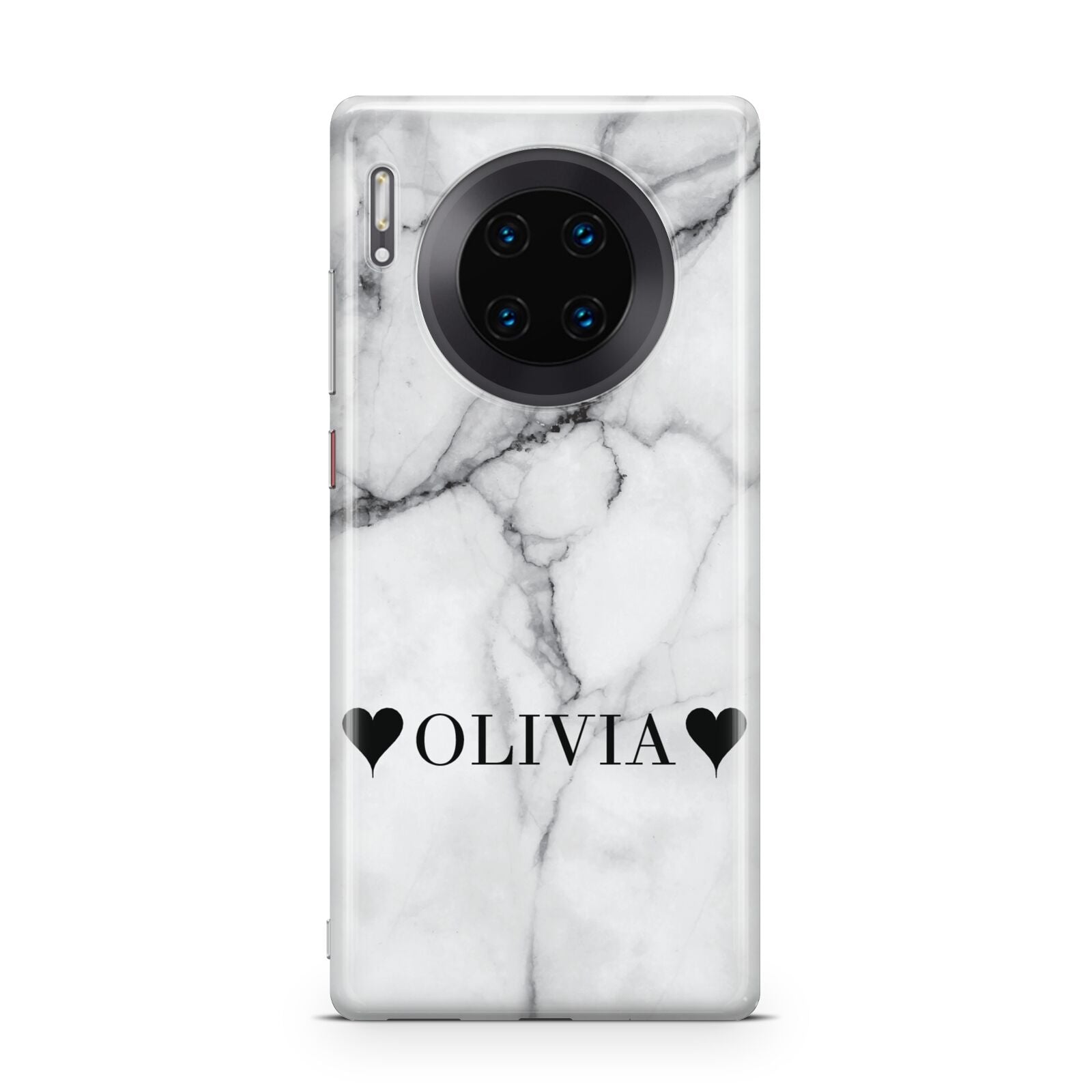 Personalised Love Hearts Marble Name Huawei Mate 30 Pro Phone Case