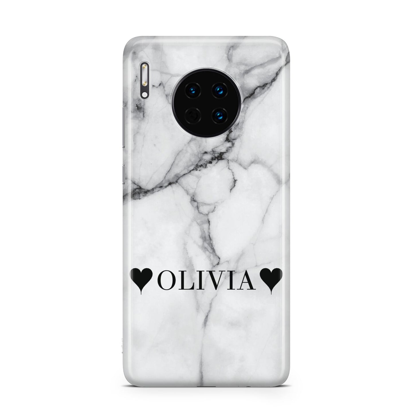 Personalised Love Hearts Marble Name Huawei Mate 30